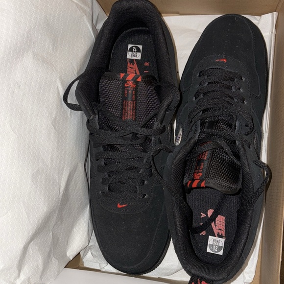 Nike Air Force 1 ‘07 LV8 - ‘Reflective Swoosh - Black Crimson’ worn ONCE - Picture 6 of 10